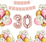 Balony i akcesoria - BALONY ZESTAW NA 30 URODZINY RÓŻOWO ZŁOTY - miniaturka - grafika 1