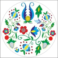 Pasmanteria - Naklejka okrągła haft kaszubski, szkoła pucka - miniaturka - grafika 1