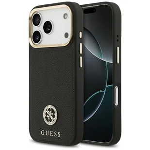 Etui Guess Grained Strass Logo MagSafe do iPhone 17 Pro czarny - Etui i futerały do telefonów Etui Guess Grained Strass Logo MagSafe do iPhone 17 Pro czarny - Etui i futerały do telefonów - miniaturka - grafika 1
