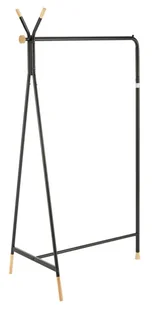 Minimalistyczny Stojący Czarny Wieszak Na Ubrania K6-T23 - Wieszaki i stojaki Minimalistyczny Stojący Czarny Wieszak Na Ubrania K6-T23 - Wieszaki i stojaki - miniaturka - grafika 1