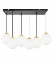 Lampy sufitowe - Lampa Wisząca Czarna Złota Chrom Kule Białe Florence Light Home - miniaturka - grafika 1