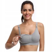 Biustonosze ciążowe - Biustonosz ciążowy stanik bezszwowy do karmienia - szary - XXXL - miniaturka - grafika 1