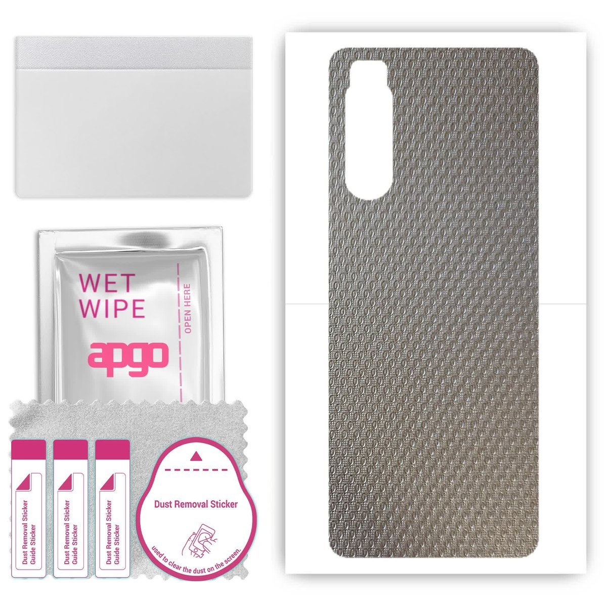 Folia naklejka skórka strukturalna na TYŁ do Sony Xperia 5 II - Aluminium krople - apgo SKINS