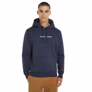 TOMMY HILFIGER BLUZA MĘSKA Z KAPTUREM TJM REG LINEAR HOODIE GRANATOWA r.XL - Bluzy męskie - miniaturka - grafika 1