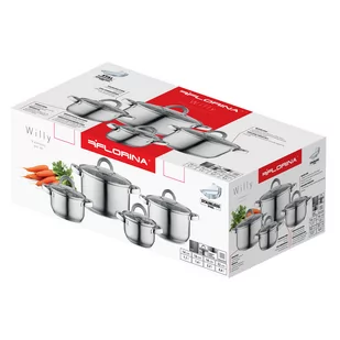 Komplet garnków nierdzewnych Florina Willy 8 elementów - Garnki - miniaturka - grafika 6