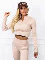 Komplety damskie - MODELUJĄCY KOMPLET BLUZKA+ LEGGINSY PUSH UP- BEŻOWY - Olika - miniaturka - grafika 1