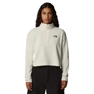 THE NORTH FACE Damska bluza 100 Glacier Cropped 1/4 Zip Bluza, White Dune/Npf, S - Bluzy damskie - miniaturka - grafika 1