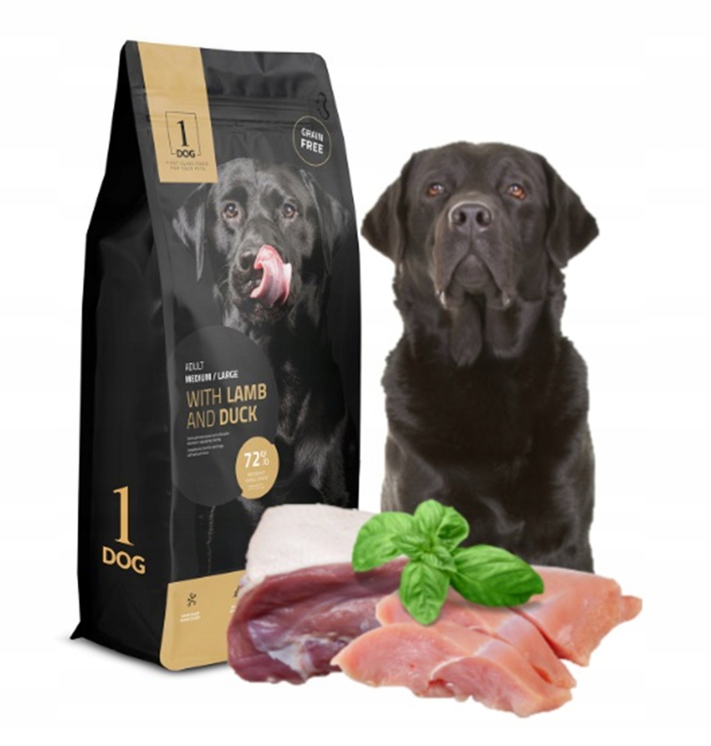 1DOG ADULT 12KG LAMB DUCK JAGNIĘCINA KACZKA  M/L BEZ ZBÓŻ