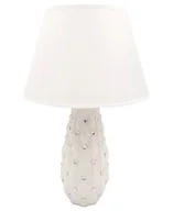 Lampy stojące - Lampa stołowa nocna z cyrkoniami biała z białym kloszem glamour 48 cm - miniaturka - grafika 1