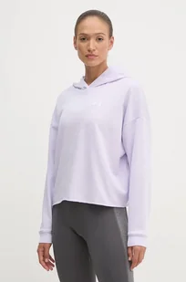 Under Armour bluza treningowa Rival kolor fioletowy z kapturem gładka - Bluzy damskie - miniaturka - grafika 1