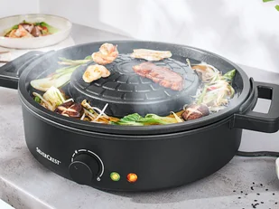 Grill elektryczny SILVERCREST KITCHEN TOOLS Okrągły grill stołowy z garnkiem 2 w 1 Hot Pot, 1800 W - Grille elektryczne - miniaturka - grafika 1