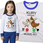 Piżamy dla dziewczynek - Piżama dziecięca Muszę Iść Kury Dzwonią 86/92 - VoloDonum - miniaturka - grafika 1