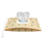 Chusteczki nawilżane - ETUI NA CHUSTECZKI NAWILŻONE ECRU LIŚCIE - miniaturka - grafika 1