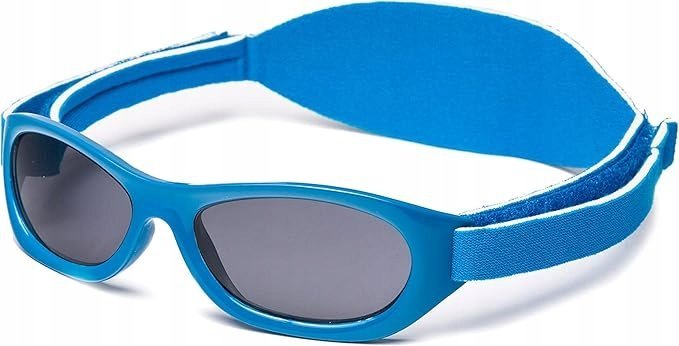Okulary przeciwsłoneczne niebieskie dla dzieci regulowany miękki pasek