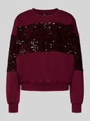 Bluzy damskie - Bluza o kroju regular fit z mieszanki bawełny z cekinami model ‘NANCY’ - miniaturka - grafika 1
