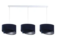 Lampy stojące - Granatowa potrójna lampa wisząca welurowa - S509 Vaco - miniaturka - grafika 1