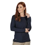 Koszulki i topy damskie - Regatta Damska koszulka z długim rękawem z dekoltem typu kropelka, koszulka polo, kamizelki granatowy 8 - miniaturka - grafika 1