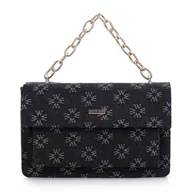 Torebki damskie - Damska listonoszka dżinsowa w monogram - miniaturka - grafika 1