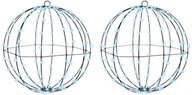 Ozdoby bożonarodzeniowe - vidaXL Piłka z 320 diodami LED 2 pcs Zimna biel 50 cm Metal - miniaturka - grafika 1