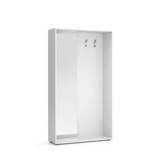 PLAN Ścianka na ubrania (wieszak) ze zwierciadłem, 2 haczyki, biała 6101288 - Inne meble biurowe - miniaturka - grafika 1