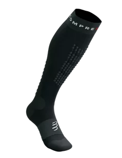COMPRESSPORT Skarpety kompresyjne narciarskie ALPINE SKI FULL SOCKS black/steel grey - Skarpetki sportowe męskie - miniaturka - grafika 2