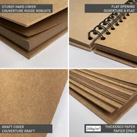 Pozostałe książki - Clairefontaine Clairefontaine 95431C zeszyt z papieru typu kraft do indywidualizacji (27 x 20 cm, 40 arkuszy, 200 g, bindowanie spiralne, idealny jako księga gości, 1 sztuka mocy 95431C - miniaturka - grafika 1