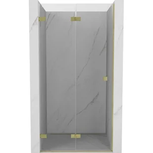 Mexen Lunar-F drzwi prysznicowe składane lewe 100 cm, transparent, złote szczotkowane - 836-100-000-55-00-L - Ścianki i drzwi prysznicowe - miniaturka - grafika 1