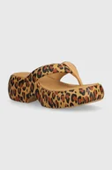 Klapki i japonki damskie - Melissa klapki FREE FUZZY PRINTED PLATFORM damskie kolor beżowy na platformie M 35995 BB907 - miniaturka - grafika 1