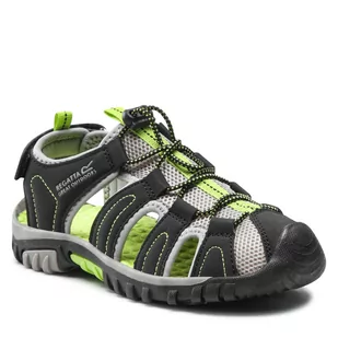 Regatta Sandały Westhore Jnr RKF600 Black/Lime Green 03Y - Sandały damskie - miniaturka - grafika 1