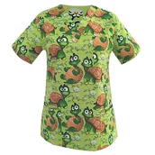 Odzież medyczna - Bluza medyczna damska fartuch kolorowy wzorek 1469 4XL - miniaturka - grafika 1