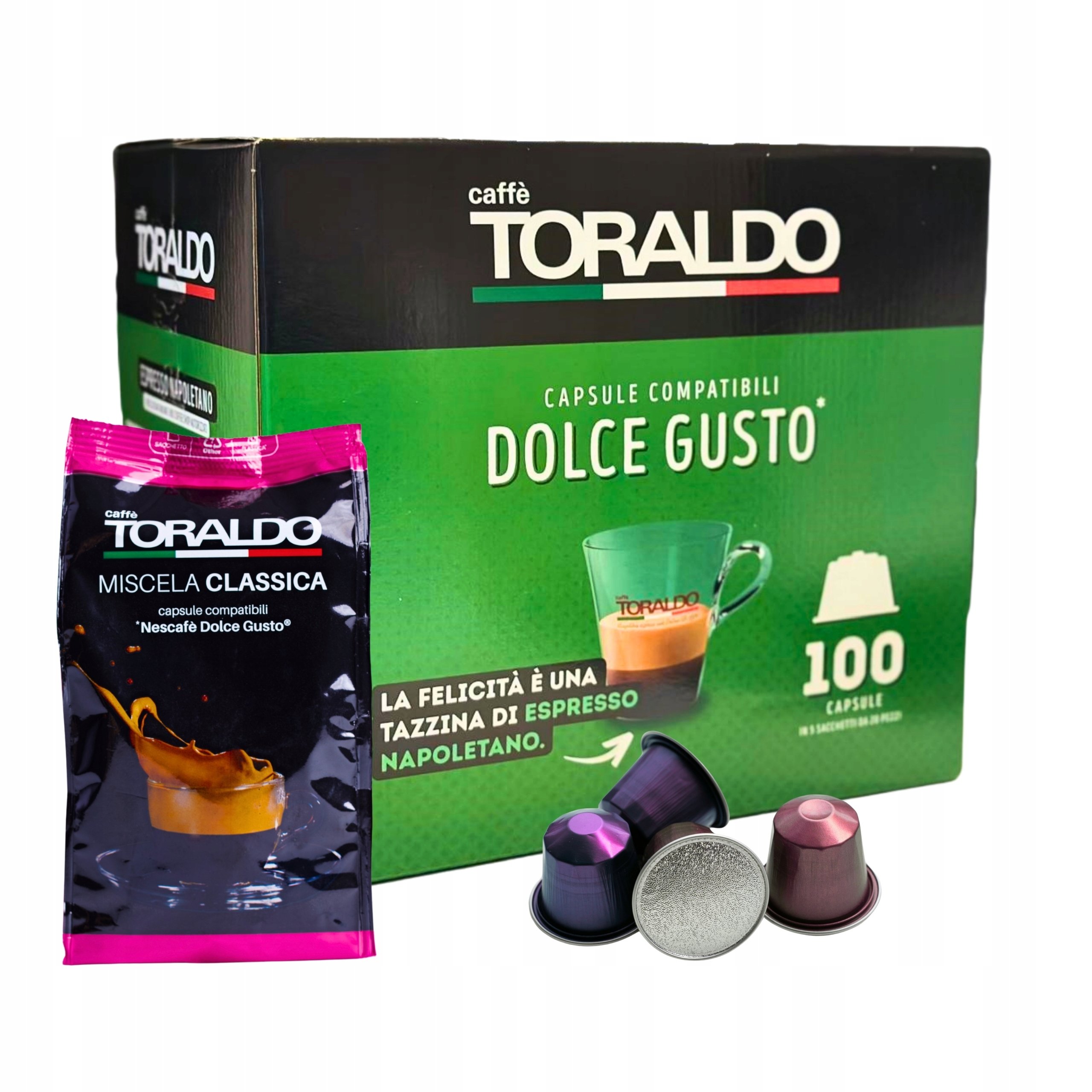 Włoskie Kapsułki do Nescafè Dolce Gusto Toraldo x100 Mieszanka Classica