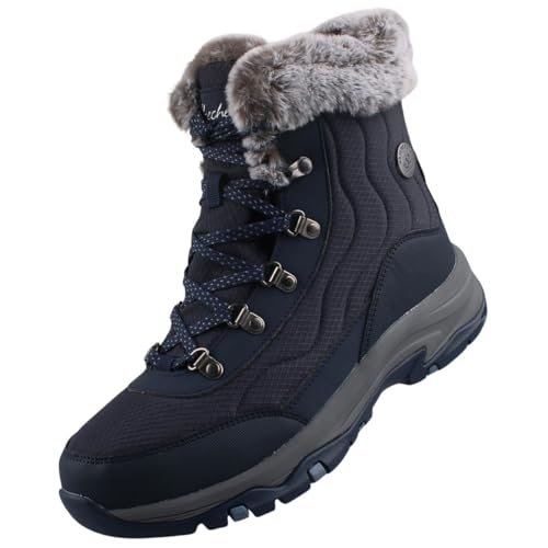 Skechers Damskie botki Trego Stormie, granatowe, 3 UK, granatowy, 36 EU