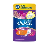 Podpaski - Always Platinum podpaski higieniczne ze skrzydełkami 1 Normal 24 sztuki - miniaturka - grafika 1