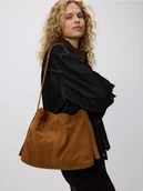 Torebki damskie - Reserved - Zamszowa torebka na ramię - brązowy - miniaturka - grafika 1