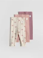 Komplety dla niemowląt - Reserved - Bawełniane legginsy 3 pack - jasnofioletowy - miniaturka - grafika 1