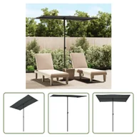 Parasole ogrodowe - The Living Store Parasol ogrodowy na aluminiowym słupku - 180x110 cm - antracytowy - Parasol Ogrodowy - miniaturka - grafika 1