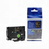 Papier do drukarek - Taśma zamiennik Brother TZ-344 / TZe-344, 18mm x 8m, złoty druk / biały podkład - miniaturka - grafika 1