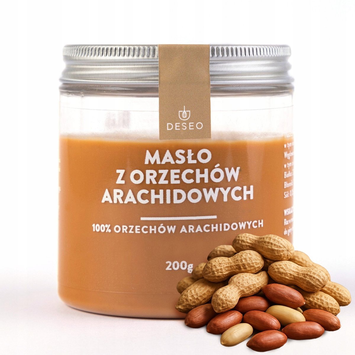 MASŁO ORZECHOWE 100% 200G DESEO 200g Masło Krem z orzechów arachidowych