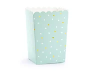 Urodziny dziecka - Party Deco Pudełka na popcorn w złote i białe kropki - 6 szt. POP8 - miniaturka - grafika 1