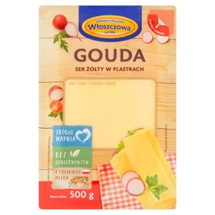 Ser Gouda Plastry 500 G Włoszczowa - Szybkie dania obiadowe - miniaturka - grafika 1
