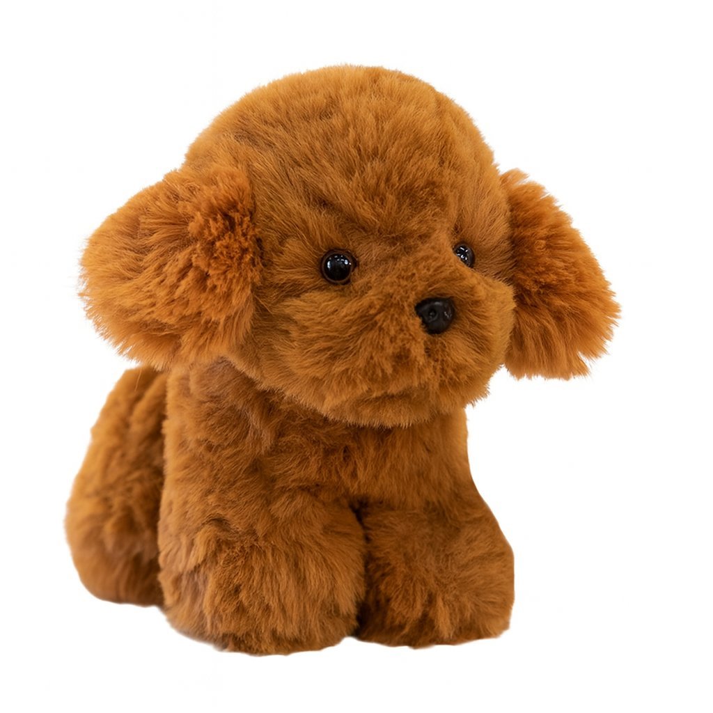 Maskotka Pies Pudel Brązowy Realistyczny Zabawka Pluszak