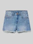Spodnie i spodenki dla dziewczynek - Szorty jeansowe z frędzlami model ‘Rianna’ - miniaturka - grafika 1