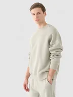 Bluzy męskie - Męska bluza nierozpinana bez kaptura Outhorn OTHWAW24TSWSM1915 - beżowa - miniaturka - grafika 1
