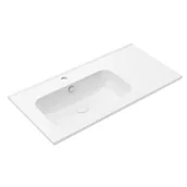 Szafki łazienkowe - Umywalka wpuszczana ALTON 90 cm biała ceramiczna - miniaturka - grafika 1