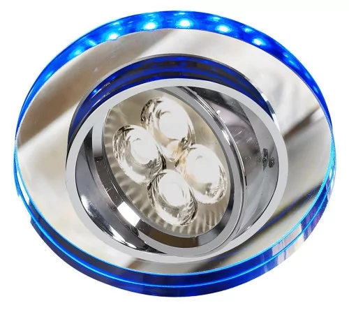 Candellux Lighting oczko led niebieski SSU-23 CH/TR+BL 2263830 wpuszczane okrągłe GU10 + LED szklane uchylne 2263830
