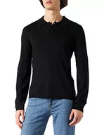 Swetry męskie - ONLY & SONS Onswyler Life Ls Polo Knit sweter męski, czarny, XS - miniaturka - grafika 1