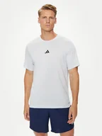 Koszulki sportowe męskie - adidas Koszulka techniczna Workout Logo IT2128 Niebieski Regular Fit - miniaturka - grafika 1