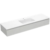 Szafki łazienkowe - Mexen Rivel szafka łazienkowa 160 cm z umywalką Otis, 1 szuflada, ryflowana , szara mat/biała mat - 91A20-16023-1-BF62-W18M01 - miniaturka - grafika 1