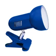 Lampy stojące - Lampka na biurko mocowana na klips kolor niebieski metalowa duży gwint E27 - miniaturka - grafika 1