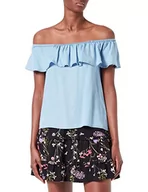 Bluzy damskie - VERO MODA Damska bluza Vmmia Flounce Sl Top Ga Blouse, jasnoniebieski (light blue denim), M - miniaturka - grafika 1